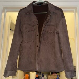 Faux suede shacket